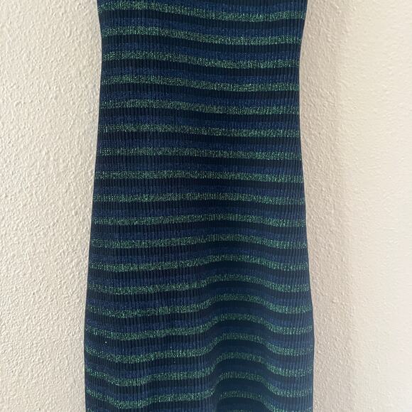 Opening Ceremony Stretch stripe front split knit Midi dress - Picture 7 of 9